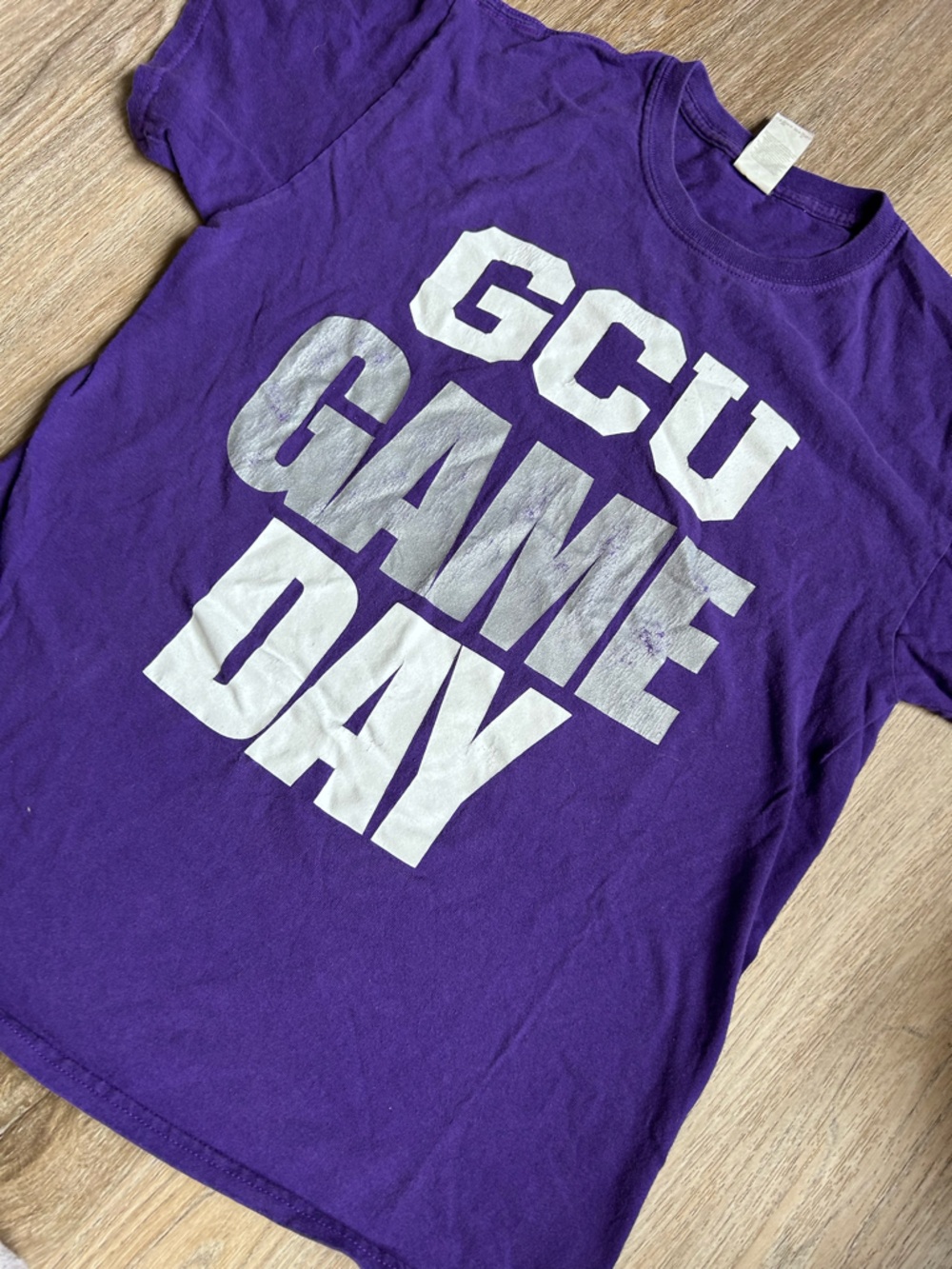 Gildan Purple Tee with Silver and White 'GAME DAY' Print